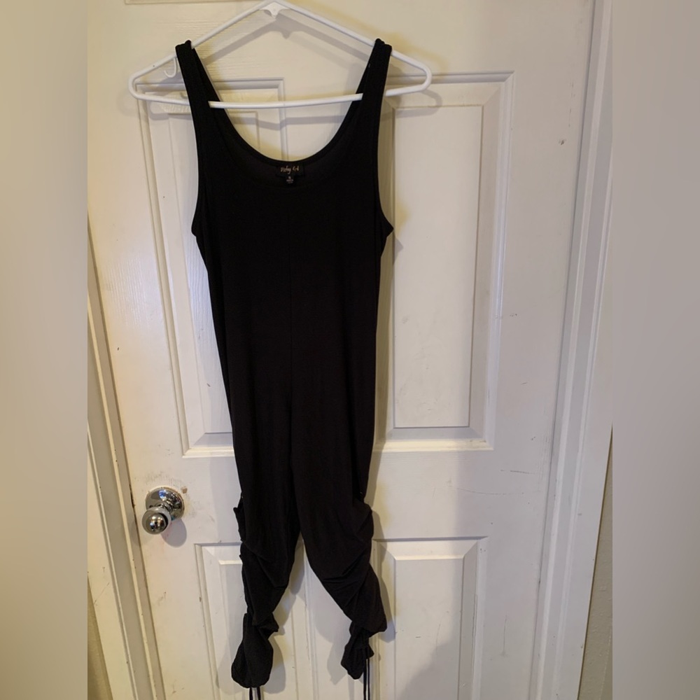 Black legging romper stretchy material